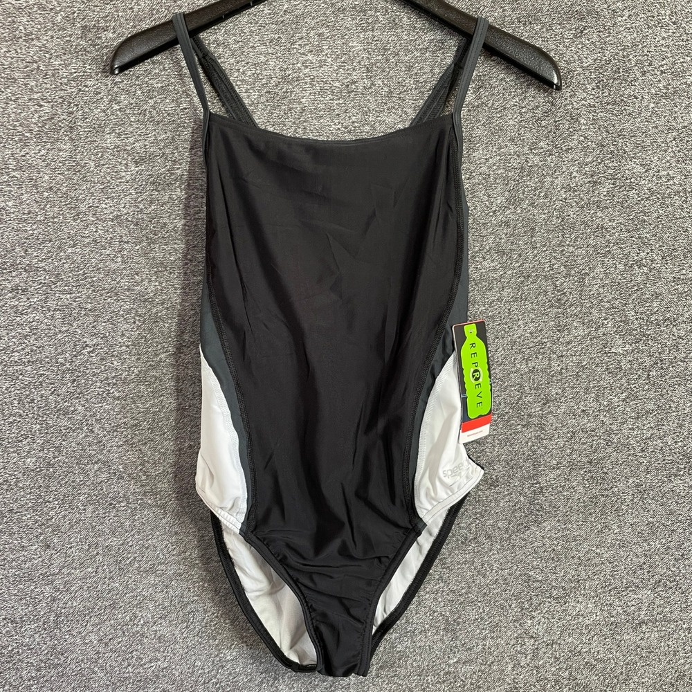 Speedo Black and White One-Piece Swimsuit